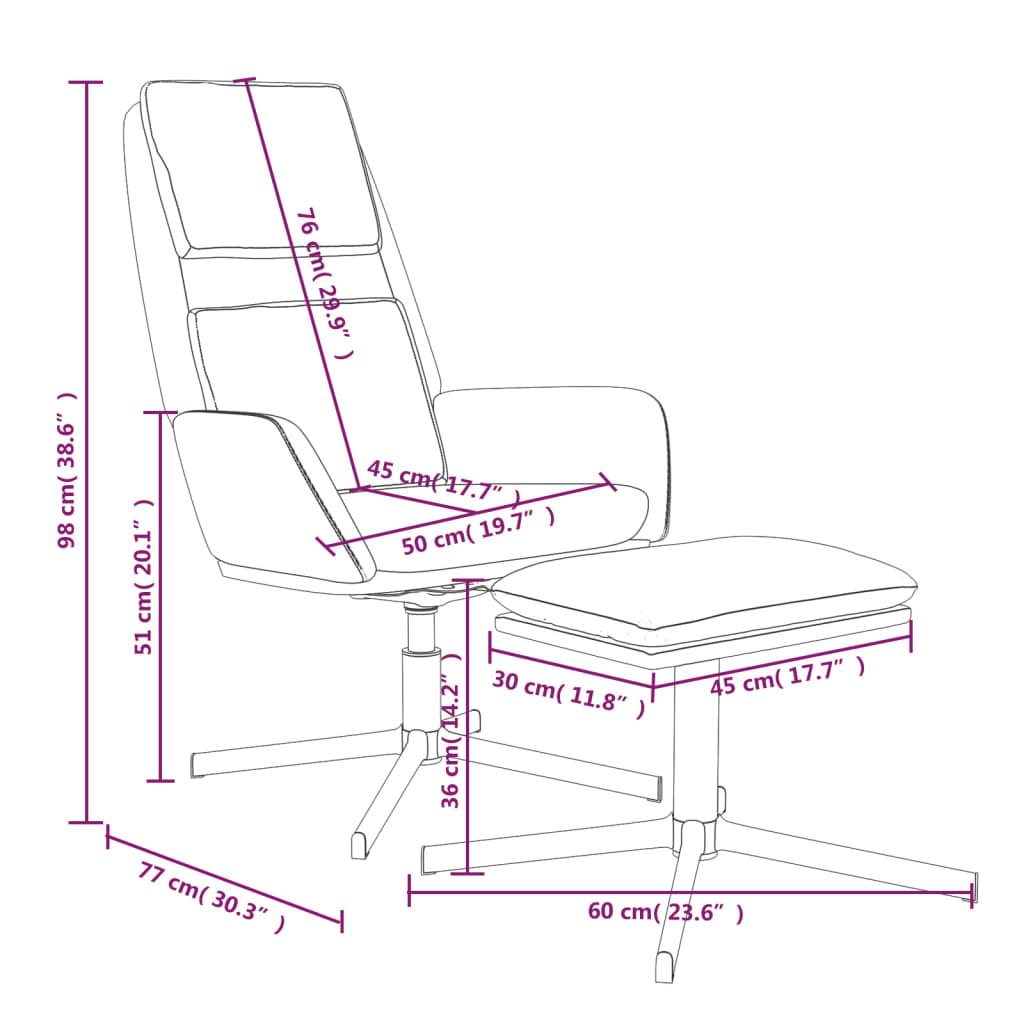 Relaxstoel fluweel crèmewit