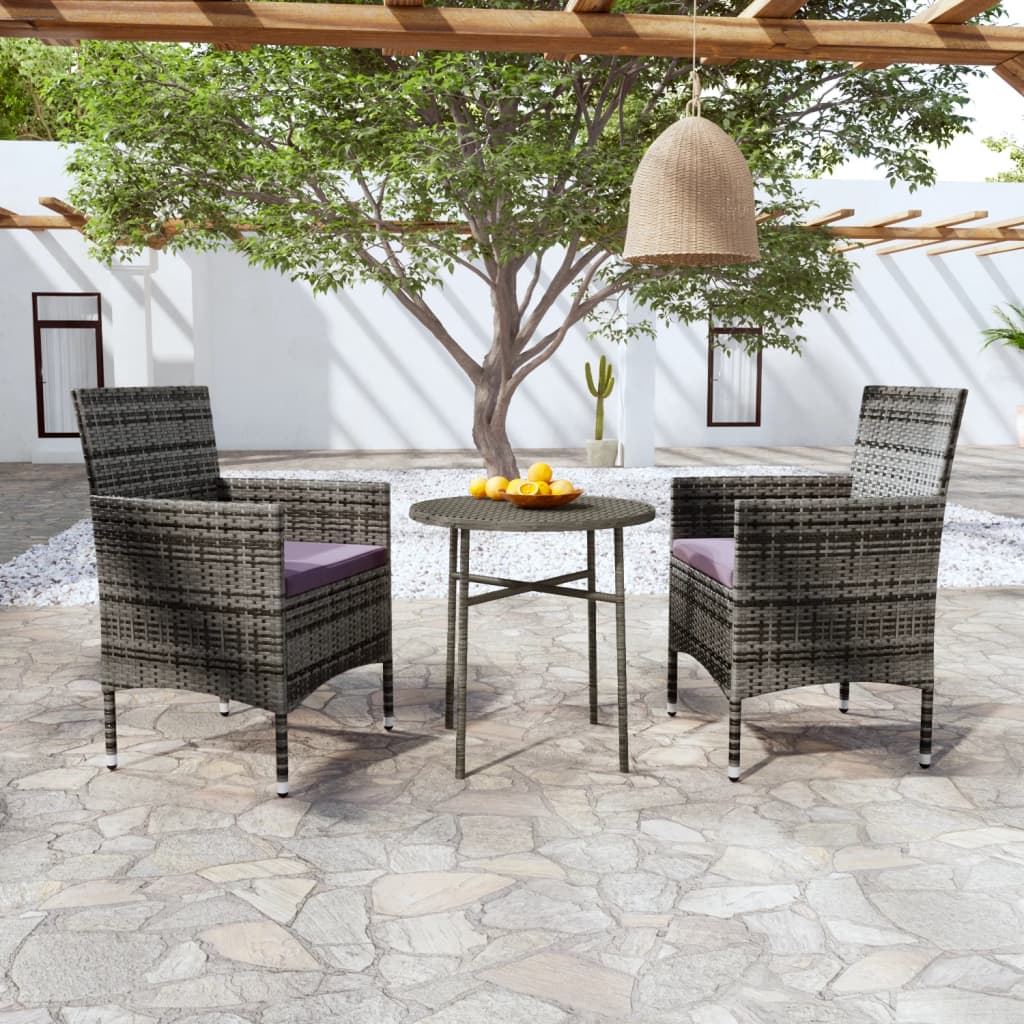 3-delige Tuinset poly rattan