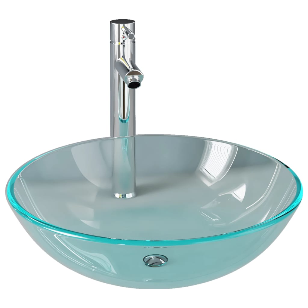 Wasbak gehard glas 42 cm transparant