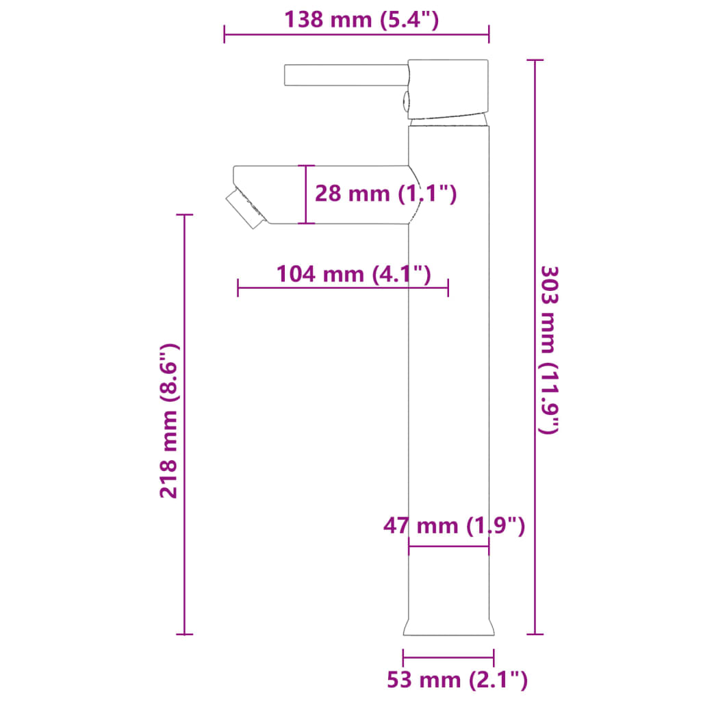 Wasbak gehard glas 42 cm transparant