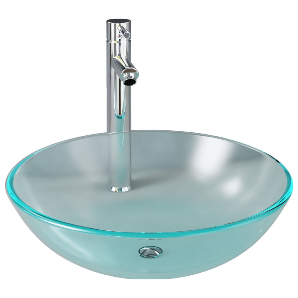 Wasbak gehard glas 42 cm transparant