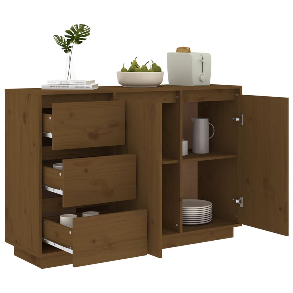 Dressoir 111x34x75 cm massief grenenhout