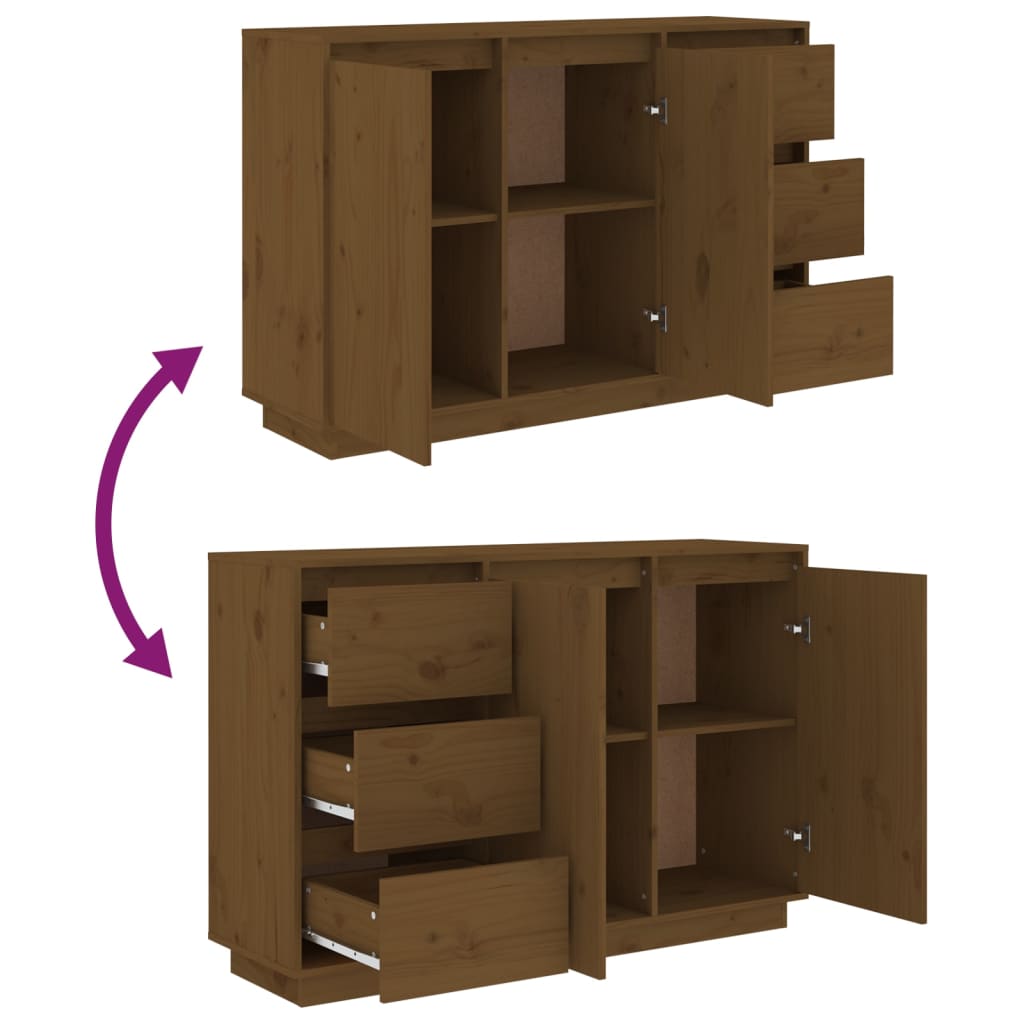 Dressoir 111x34x75 cm massief grenenhout