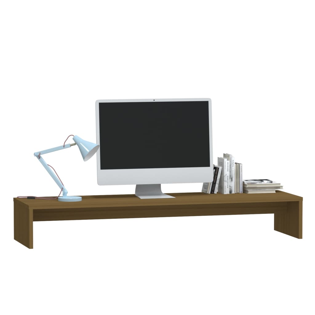 Monitorstandaard 100x27x15 cm massief grenenhout