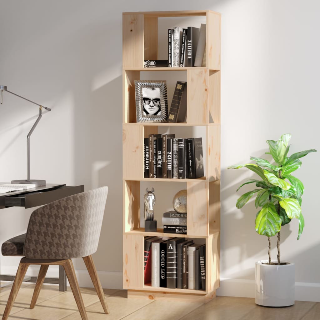 Boekenkast/kamerscherm 51x25x163,5 cm massief hout