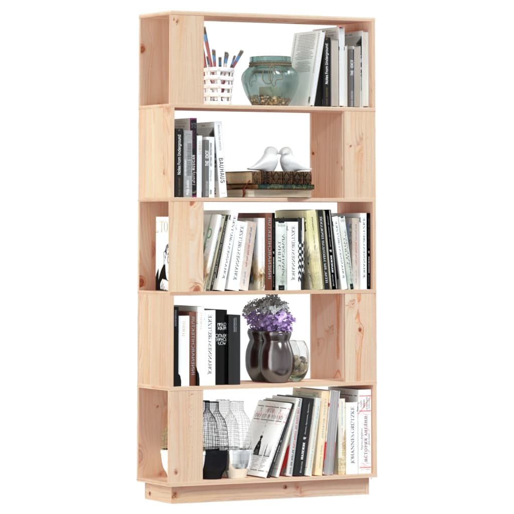 Boekenkast/kamerscherm 80x25x163,5 cm massief grenenhout