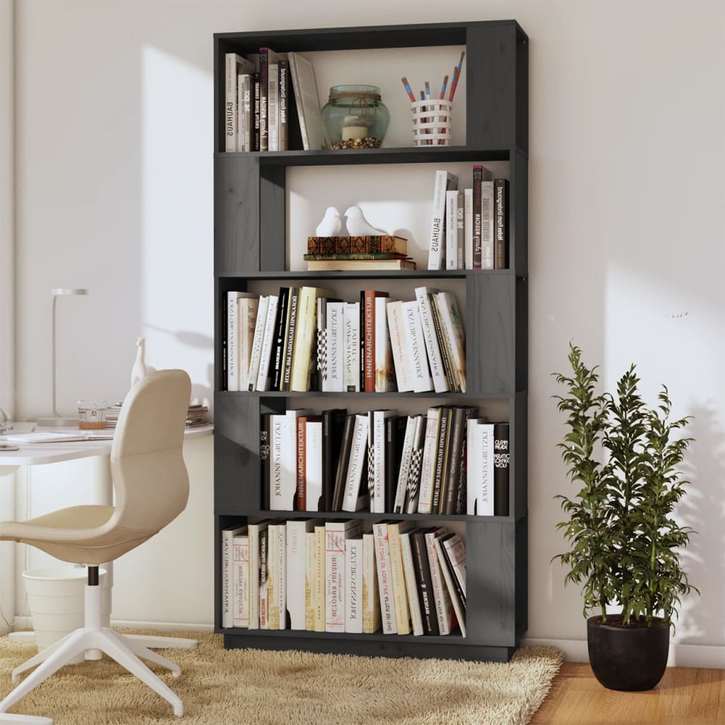 Boekenkast/kamerscherm 80x25x163,5 cm massief grenenhout