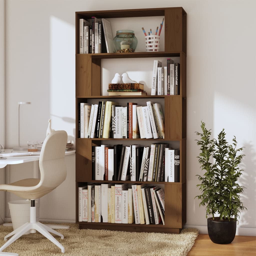 Boekenkast/kamerscherm 80x25x163,5 cm massief grenenhout