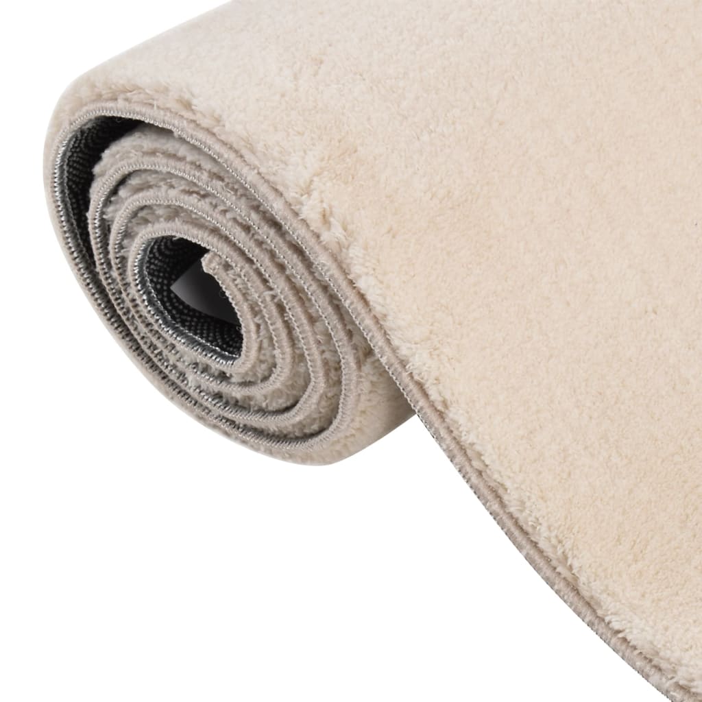 Vloerkleed wasbaar korte pool anti-slip 200x290 cm beige