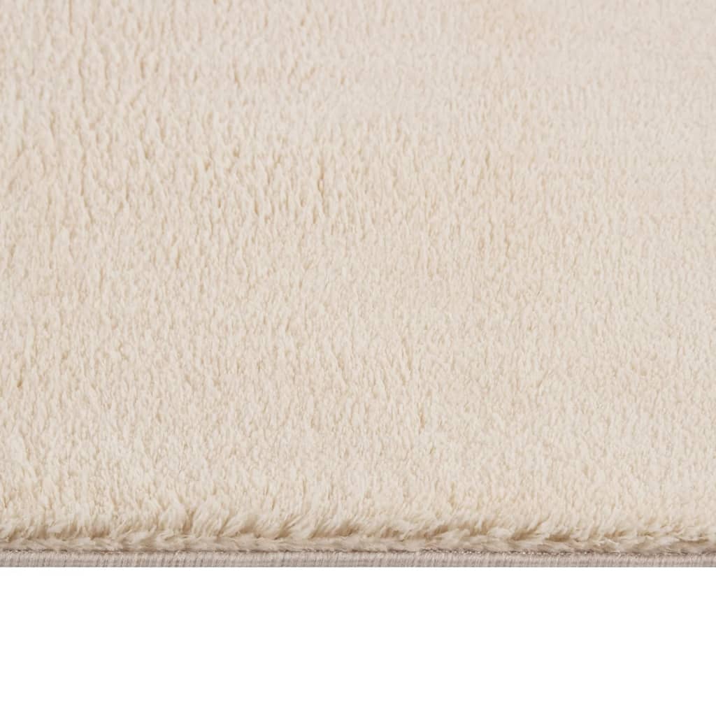 Vloerkleed wasbaar korte pool anti-slip 200x290 cm beige