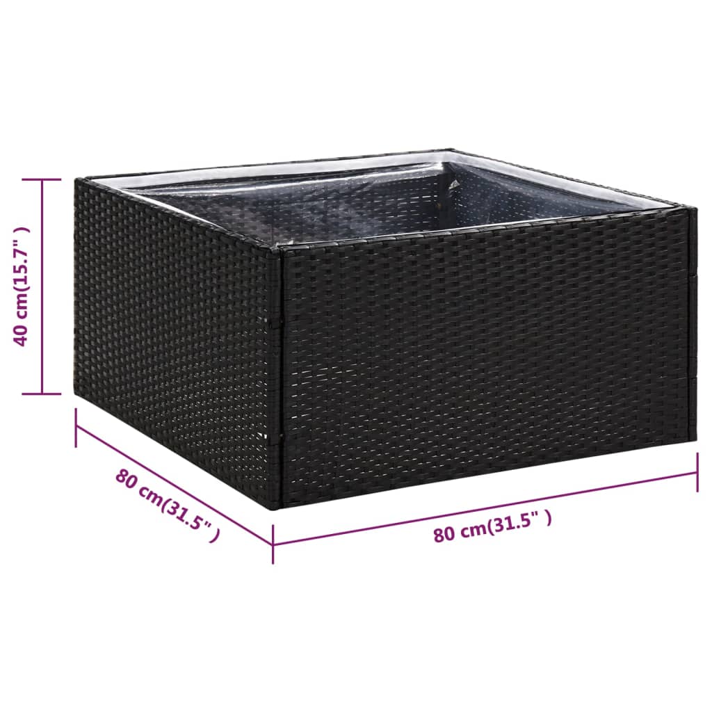 Plantenbak 80x80x80 cm poly rattan