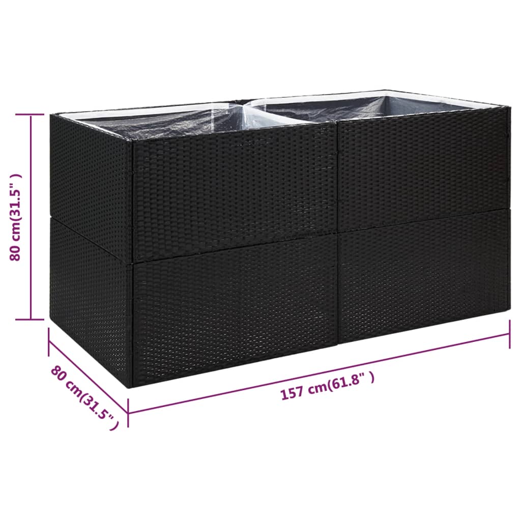 Plantenbak 80x80x80 cm poly rattan