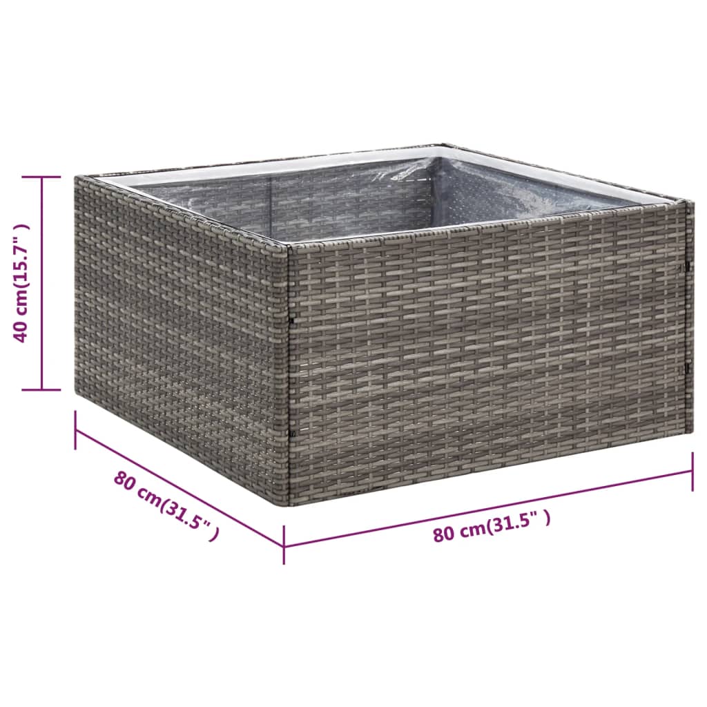 Plantenbak 157x80x40 cm poly rattan