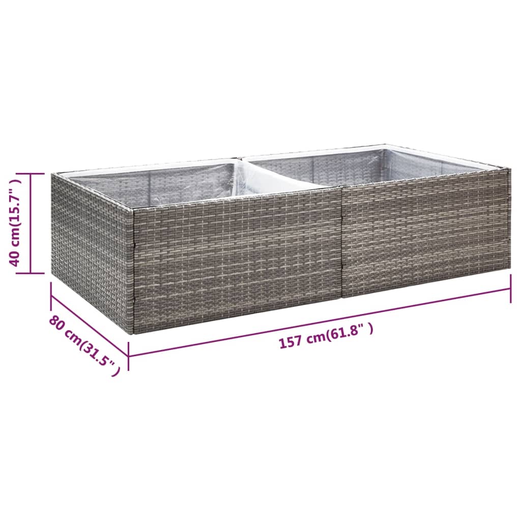 Plantenbak 80x80x80 cm poly rattan