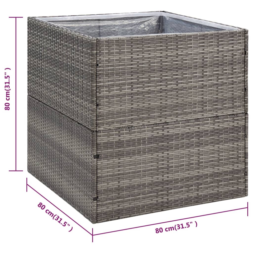 Plantenbak 80x80x80 cm poly rattan