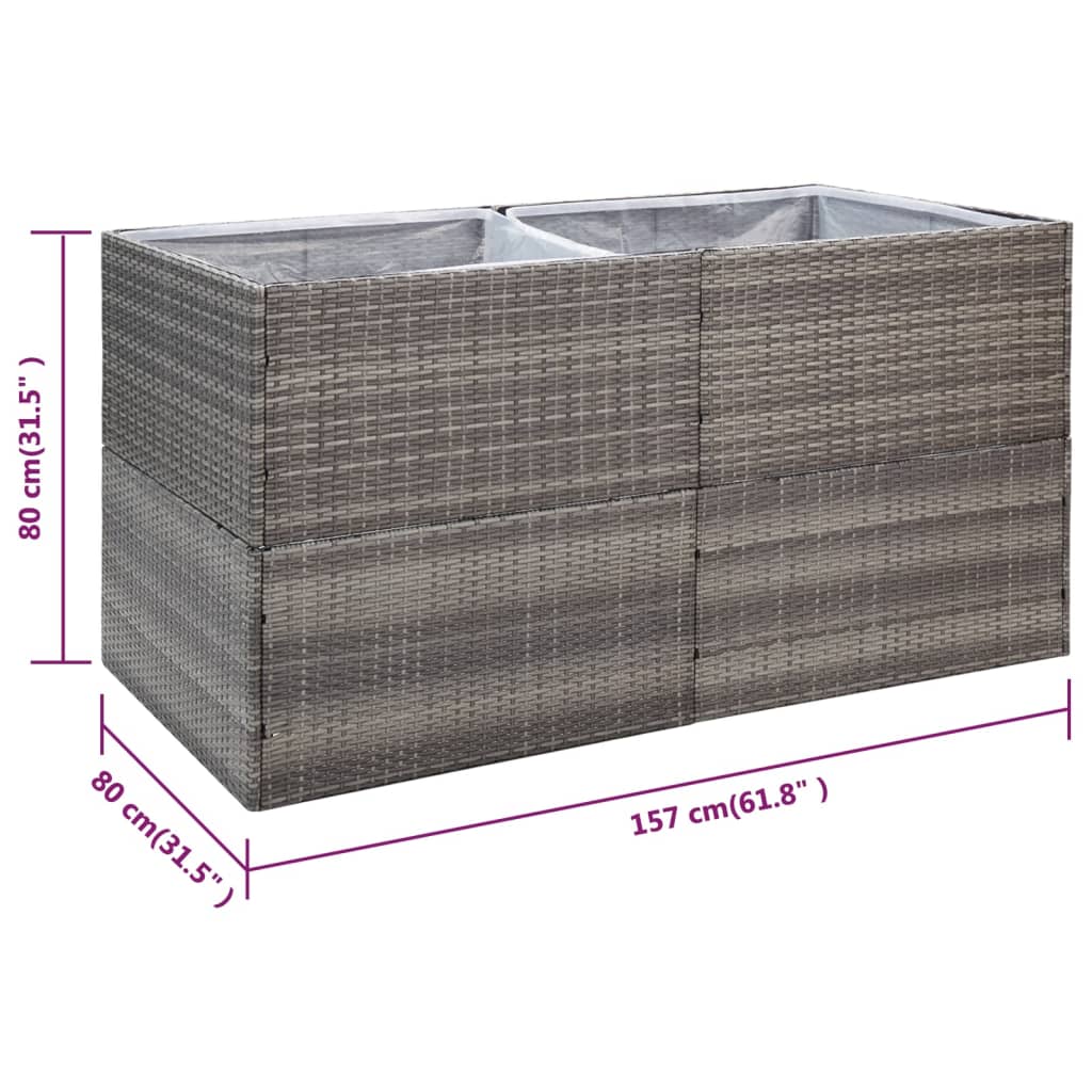 Plantenbak 80x80x80 cm poly rattan