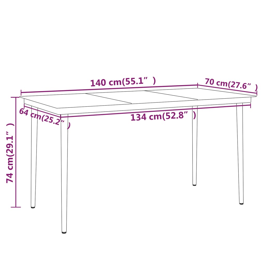 7-delige Tuinset poly rattan zwart