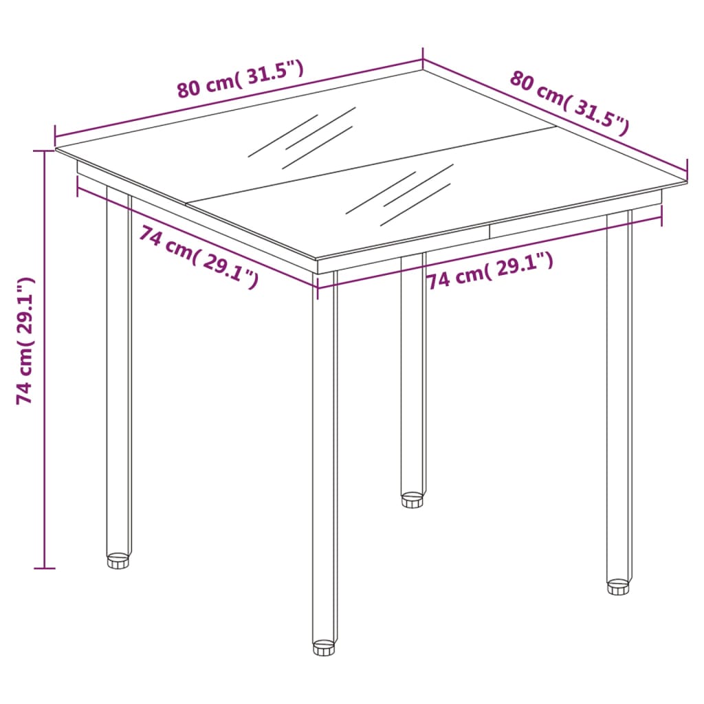 7-delige Tuinset PVC-rattan zwart