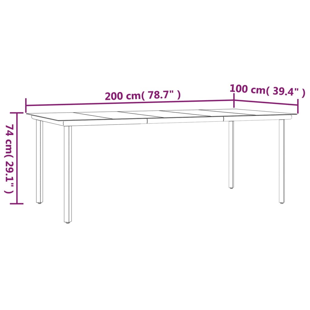 7-delige Tuinset PVC-rattan zwart