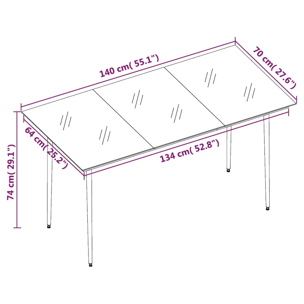 3-delige Tuinset PVC-rattan zwart