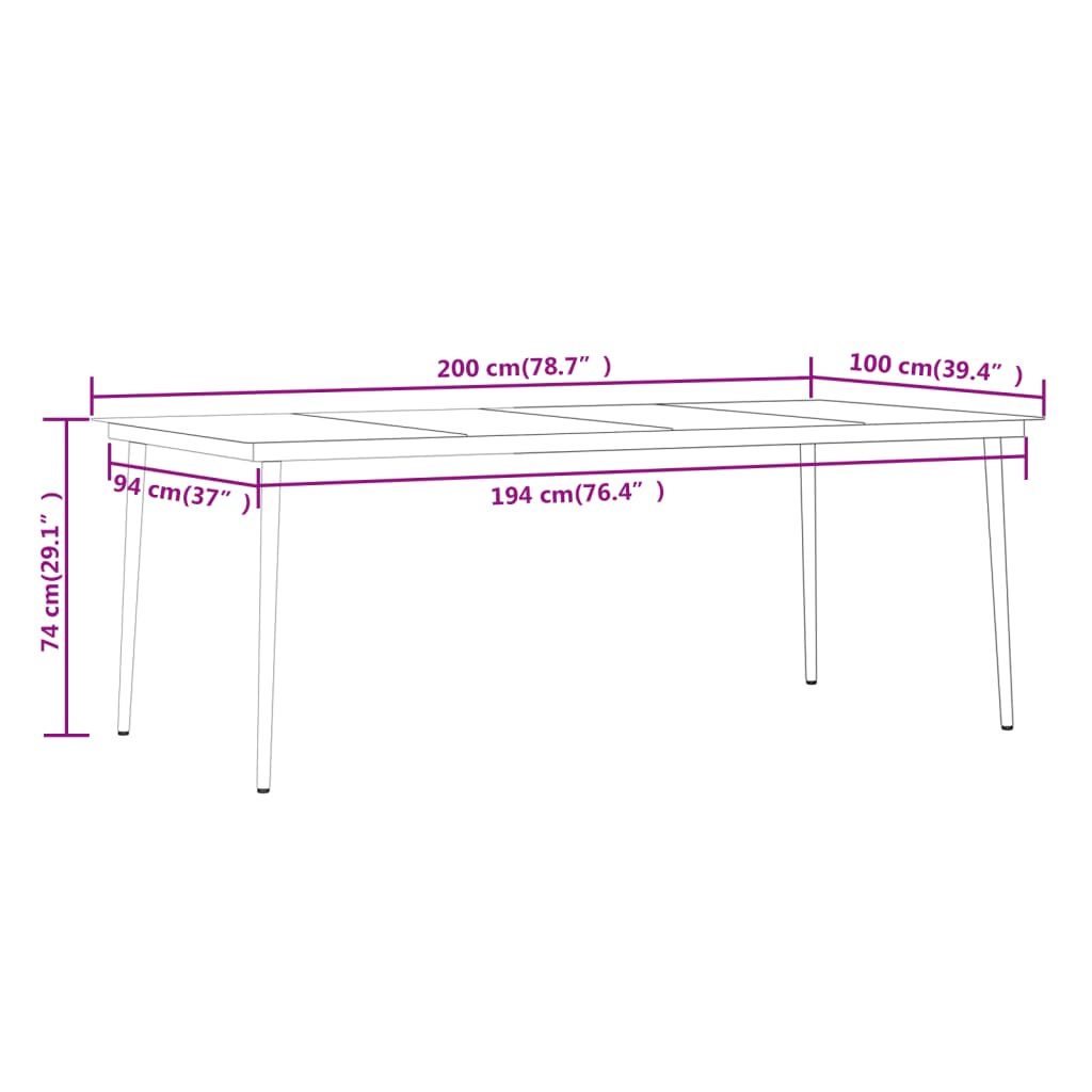 5-delige Tuinset poly rattan zwart