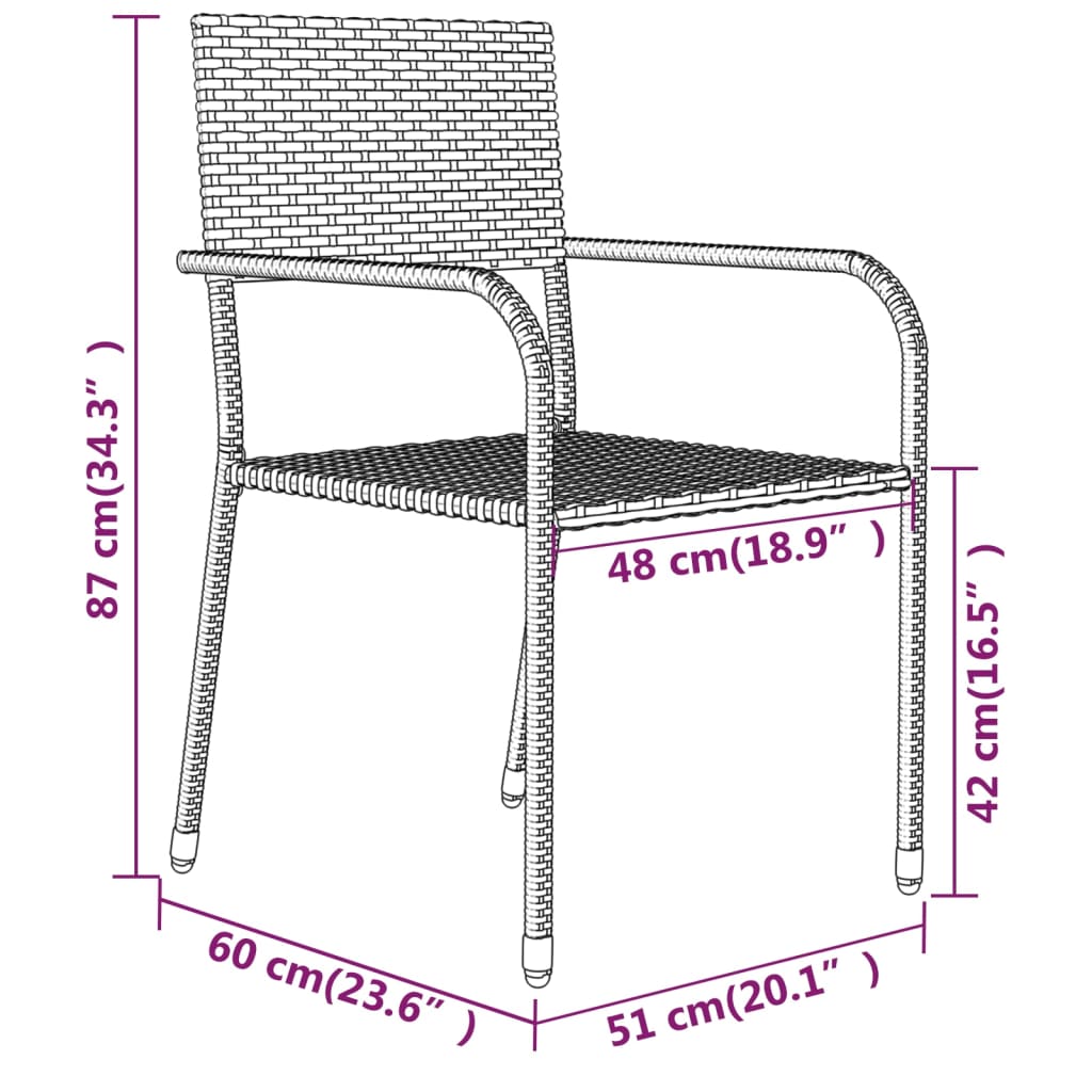 7-delige Tuinset poly rattan