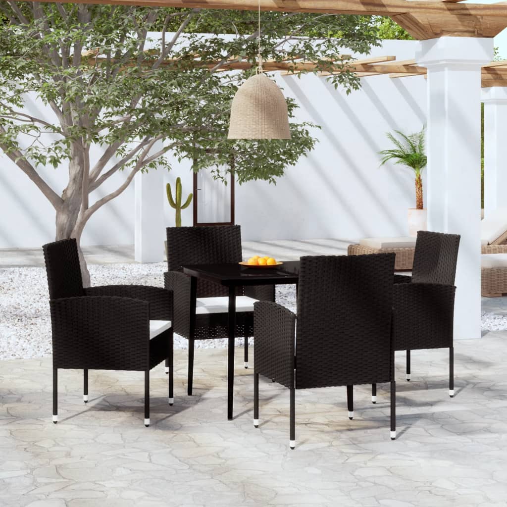 5-delige Tuinset met kussens poly rattan