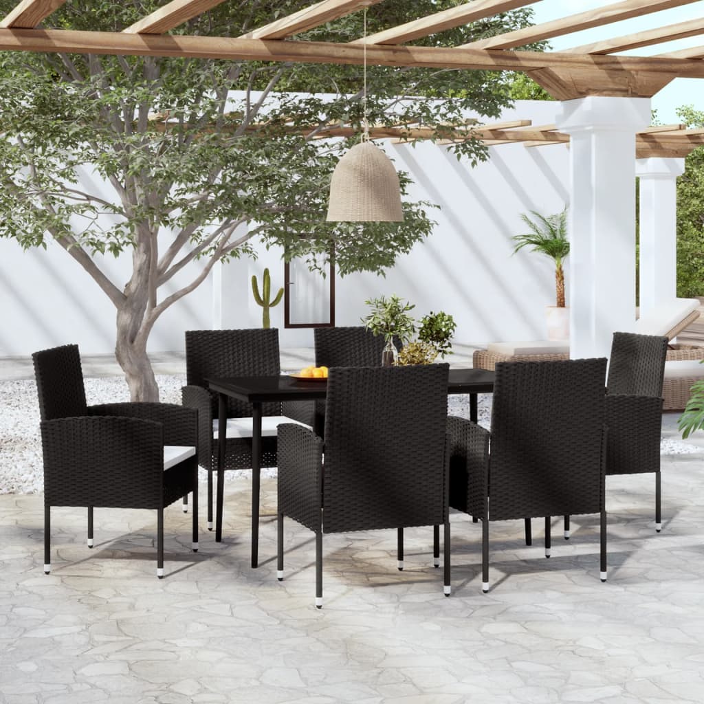 5-delige Tuinset met kussens poly rattan