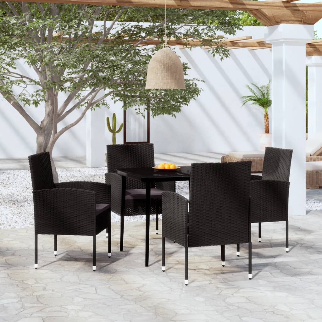 5-delige Tuinset met kussens poly rattan