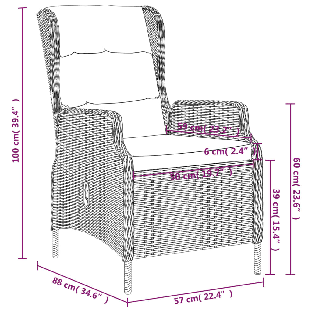 5-delige Tuinset poly rattan