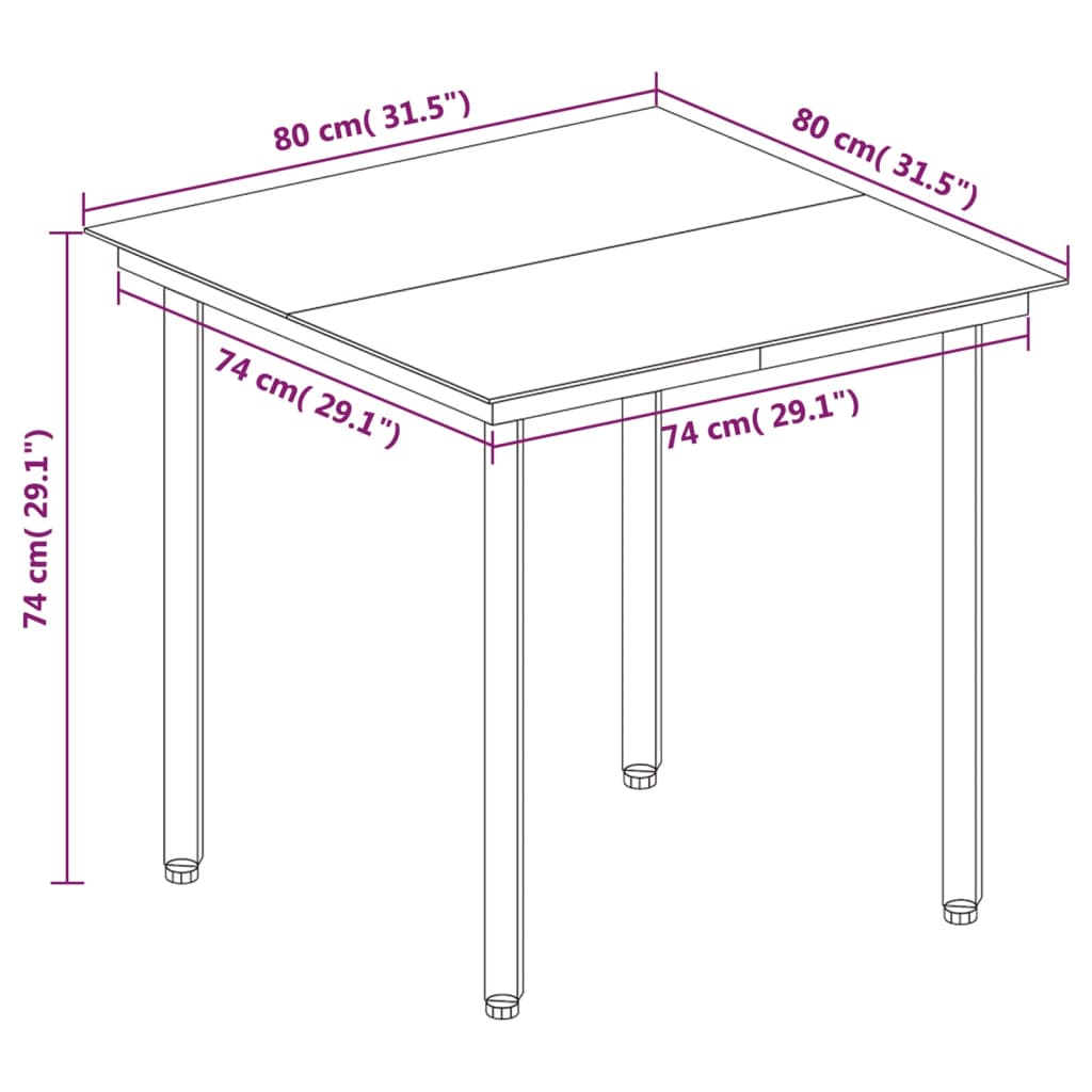 5-delige Tuinset met kussens poly rattan glas