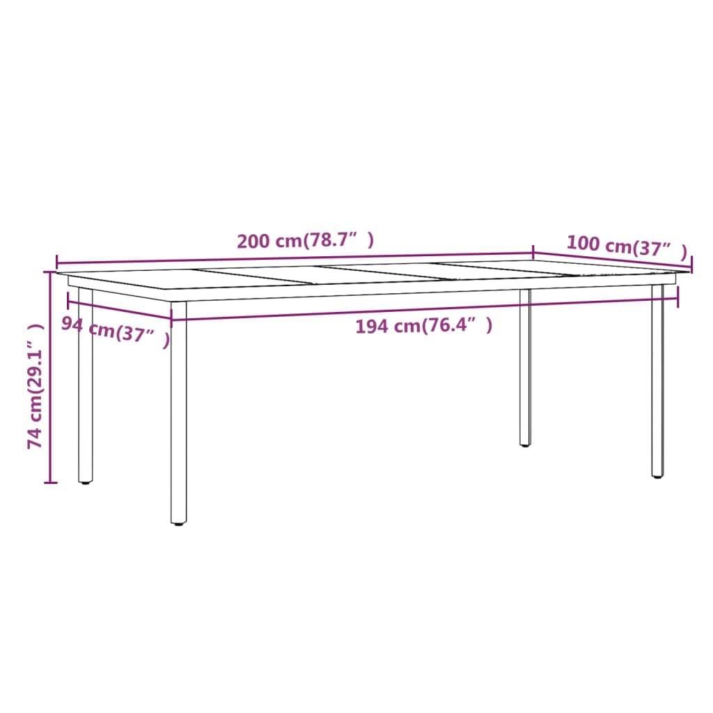 5-delige Tuinset met kussens poly rattan glas