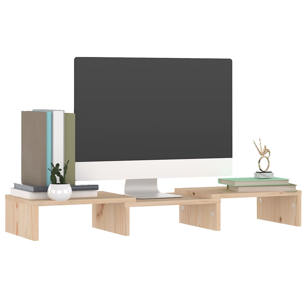 Monitorstandaard 80x24x10,5 cm massief grenenhout