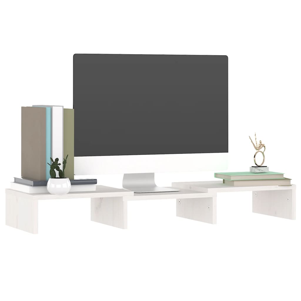 Monitorstandaard 80x24x10,5 cm massief grenenhout