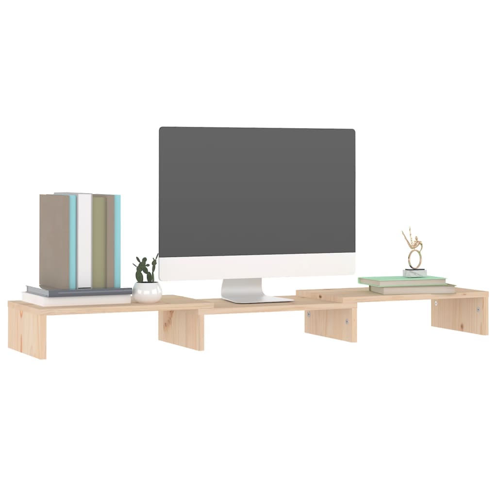 Monitorstandaard 80x24x10,5 cm massief grenenhout