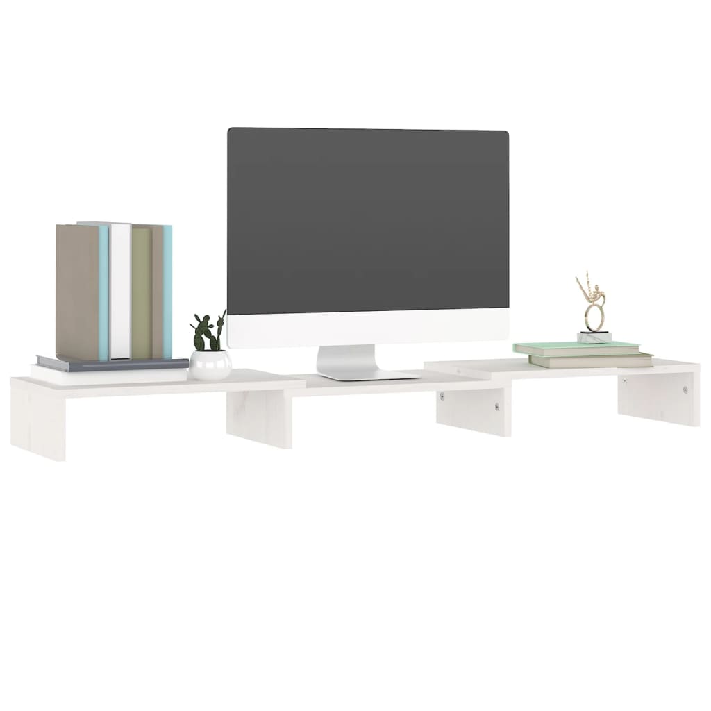 Monitorstandaard 80x24x10,5 cm massief grenenhout