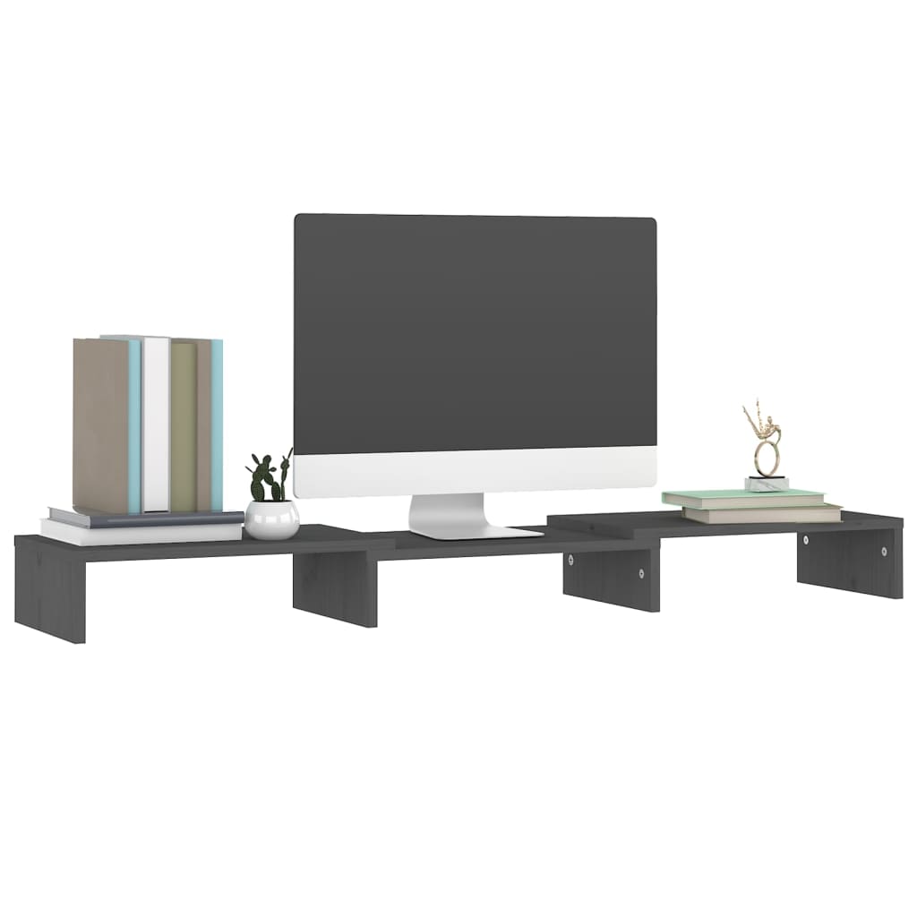 Monitorstandaard 80x24x10,5 cm massief grenenhout