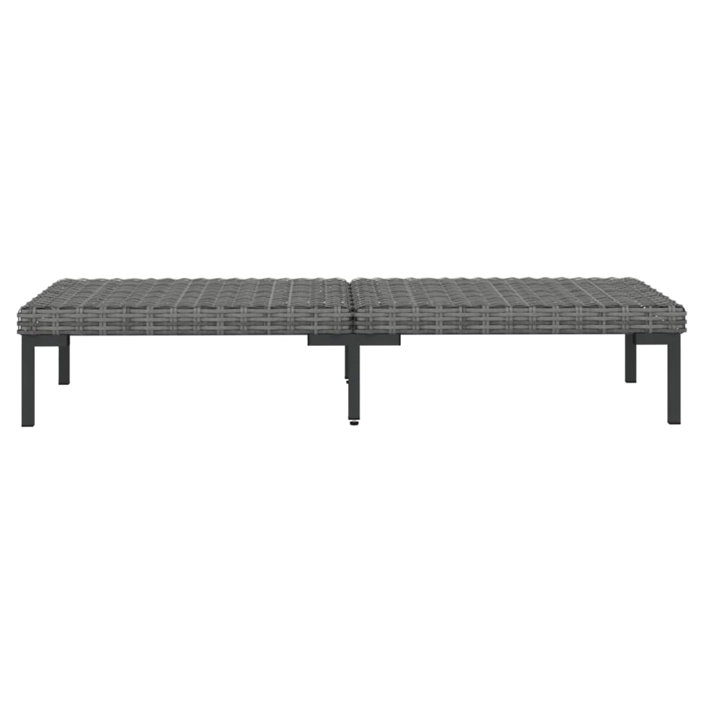 11-delige Loungeset met kussens poly rattan donkergrijs