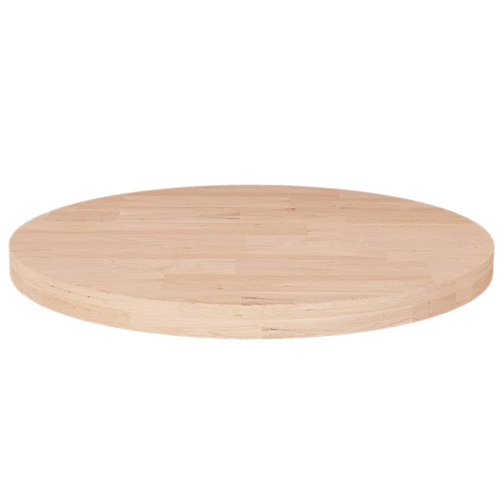 Tafelblad rond Ø50x1,5 cm onbehandeld massief eikenhout