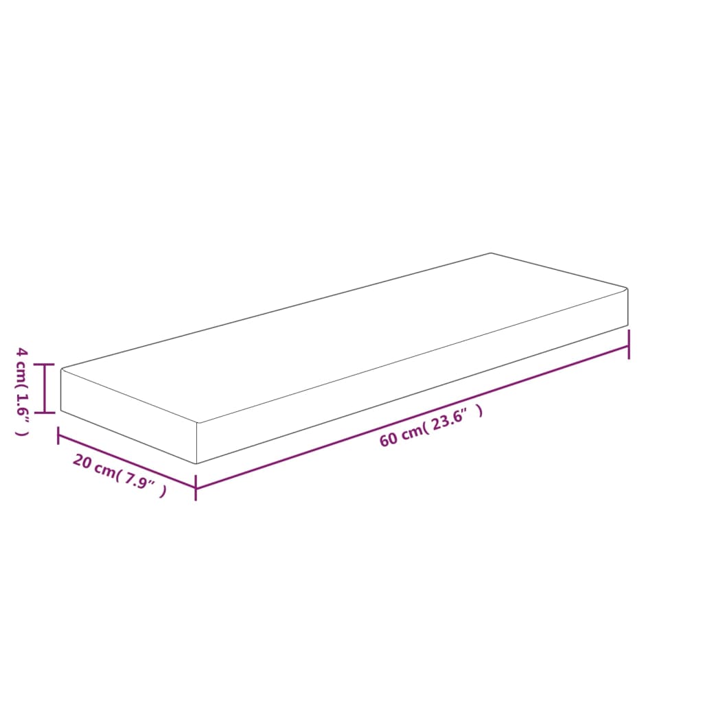 Plank 40x20x1,5 cm onbehandeld massief eikenhout