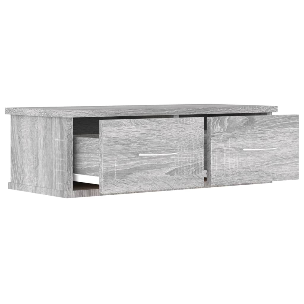 Wandschap met lades 60x26x18,5 cm bewerkt hout