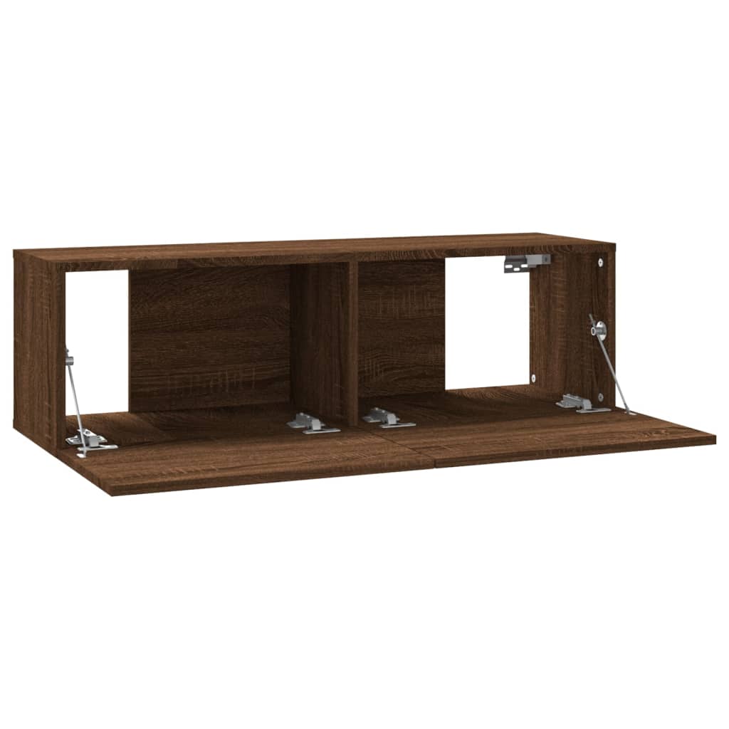 Tv-wandmeubel 120x30x30 cm bewerkt hout bruin eikenkleur