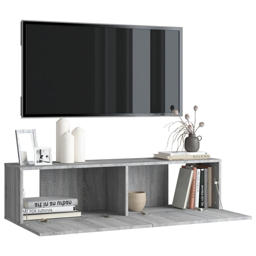 Tv-wandmeubel 120x30x30 cm bewerkt hout bruin eikenkleur