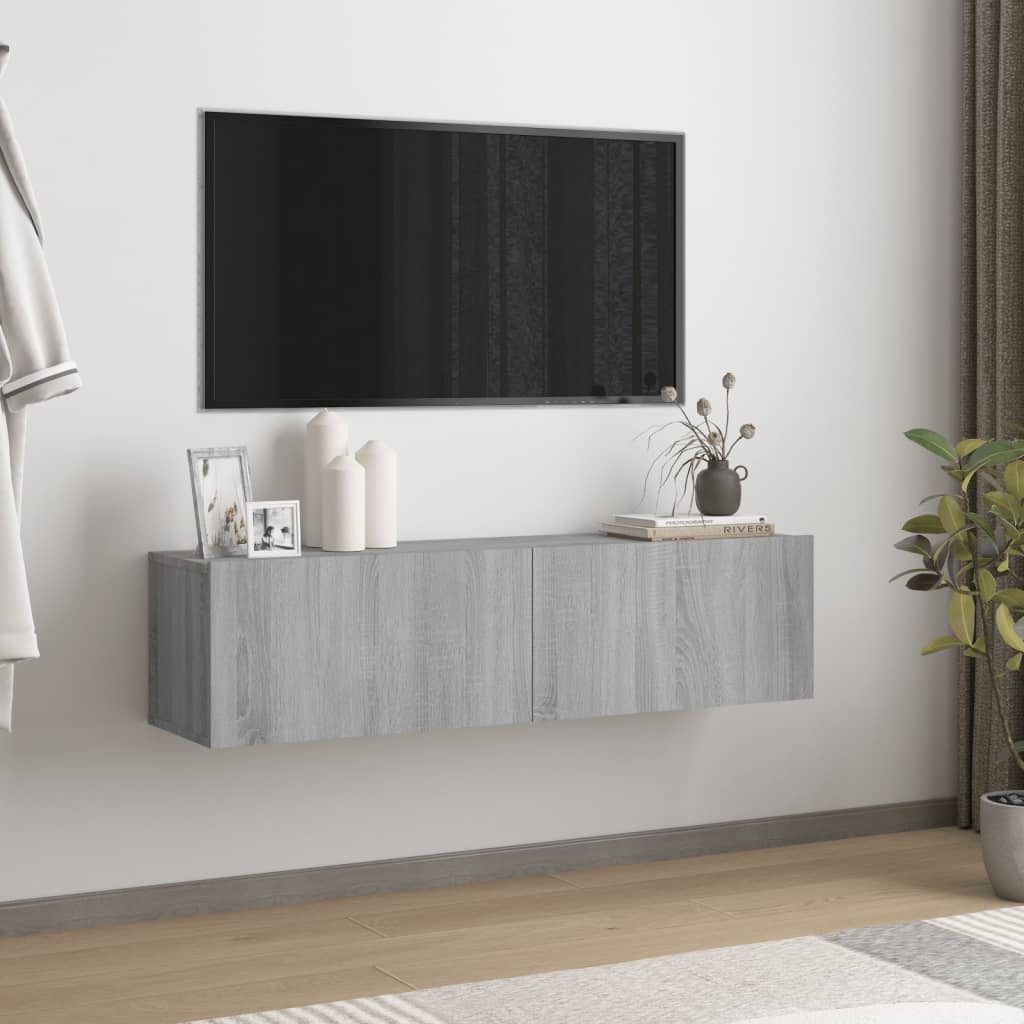 Tv-wandmeubel 120x30x30 cm bewerkt hout bruin eikenkleur