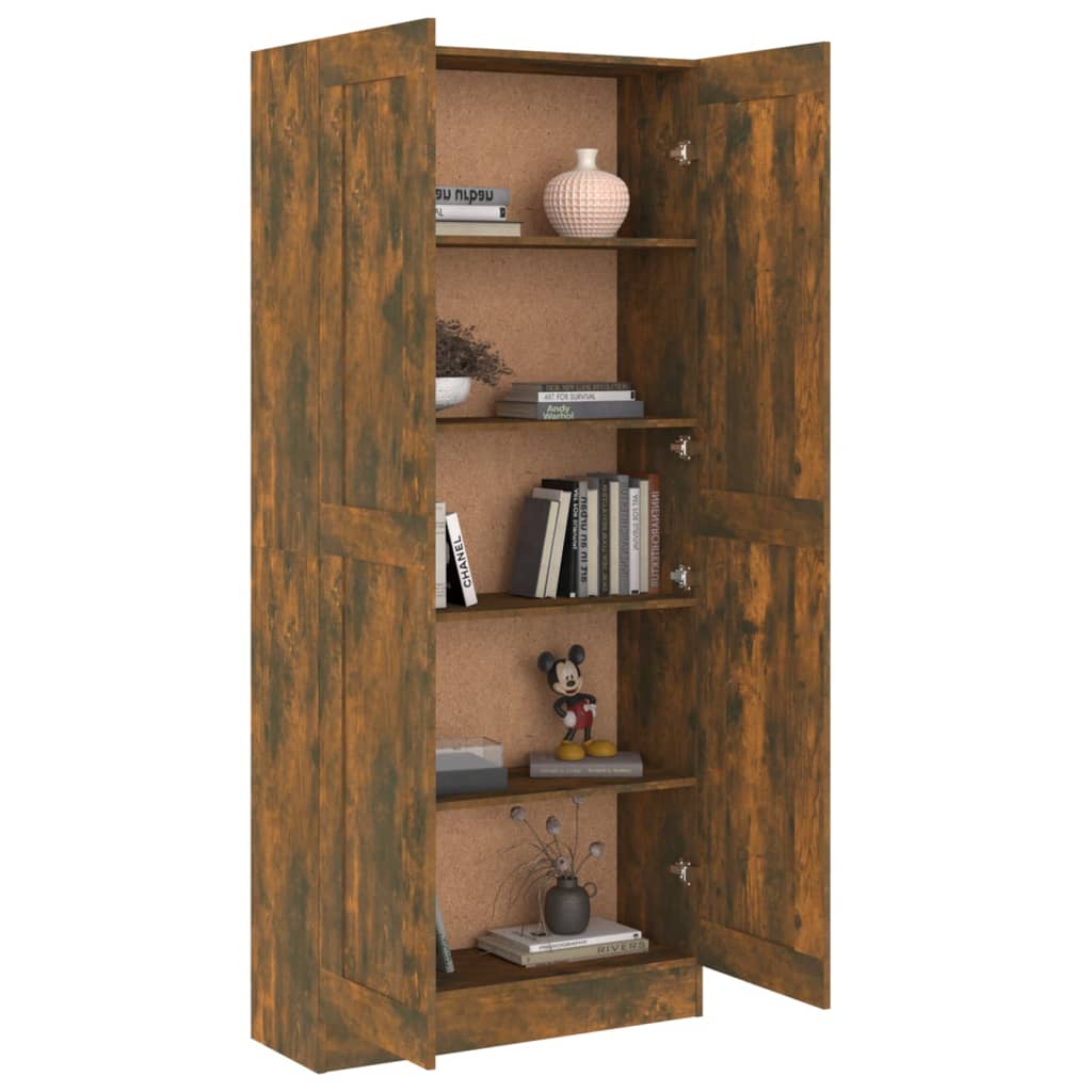 Boekenkast 82,5x30,5x80 cm bewerkt hout eikenkleurig