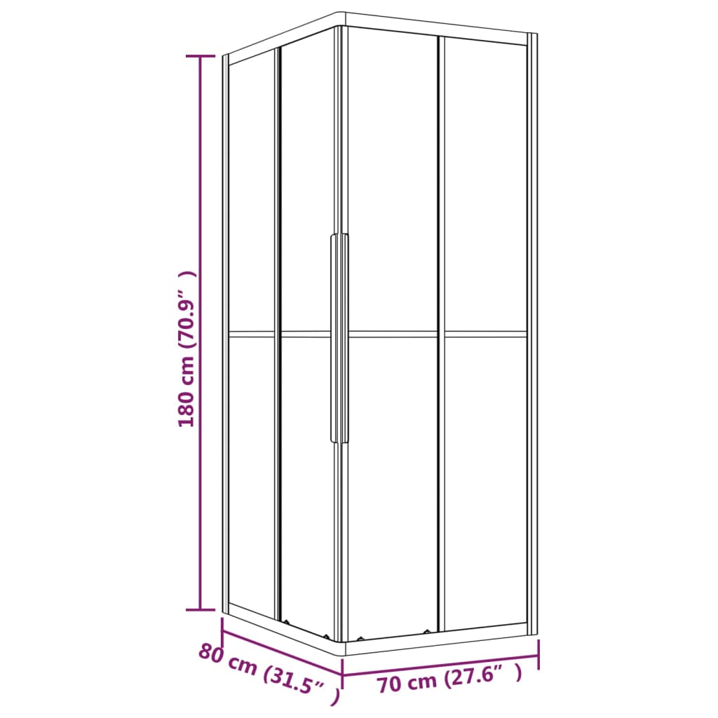 Douchecabine 80x70x180 cm ESG