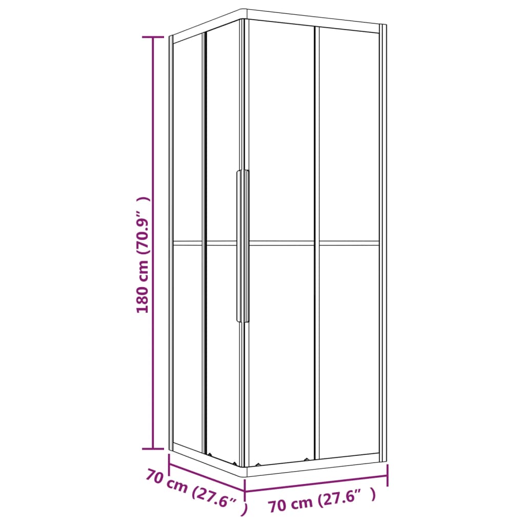 Douchecabine 80x70x180 cm ESG