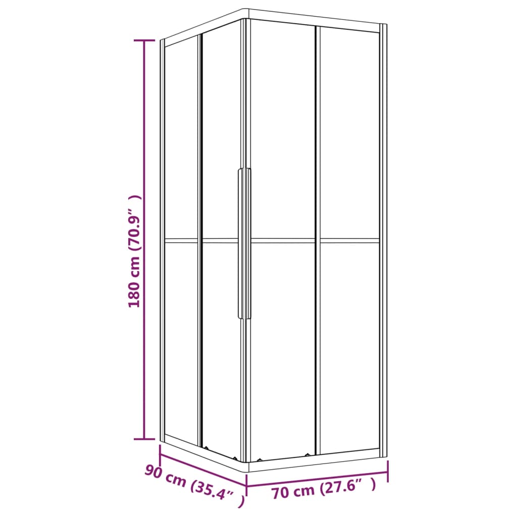 Douchecabine 80x70x180 cm ESG