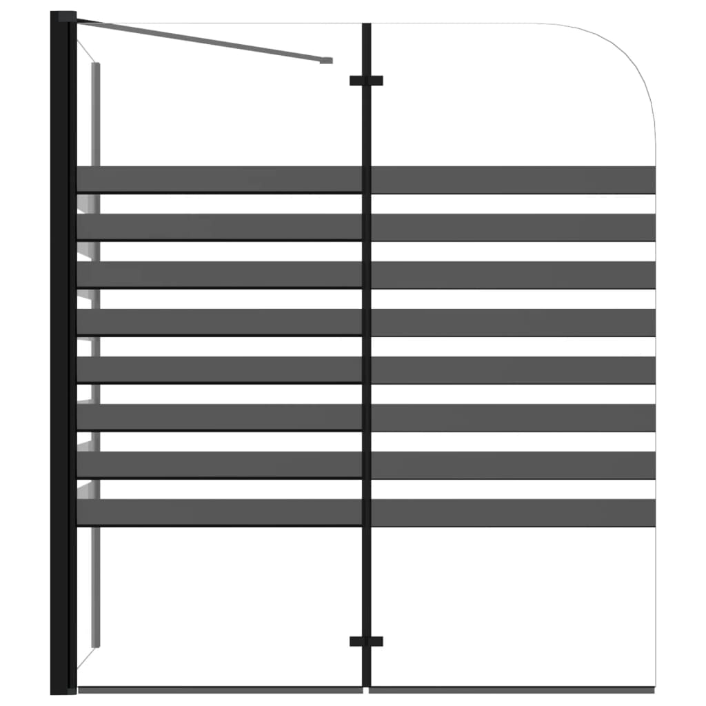 Badwand gestreept 120x68x130 cm gehard glas