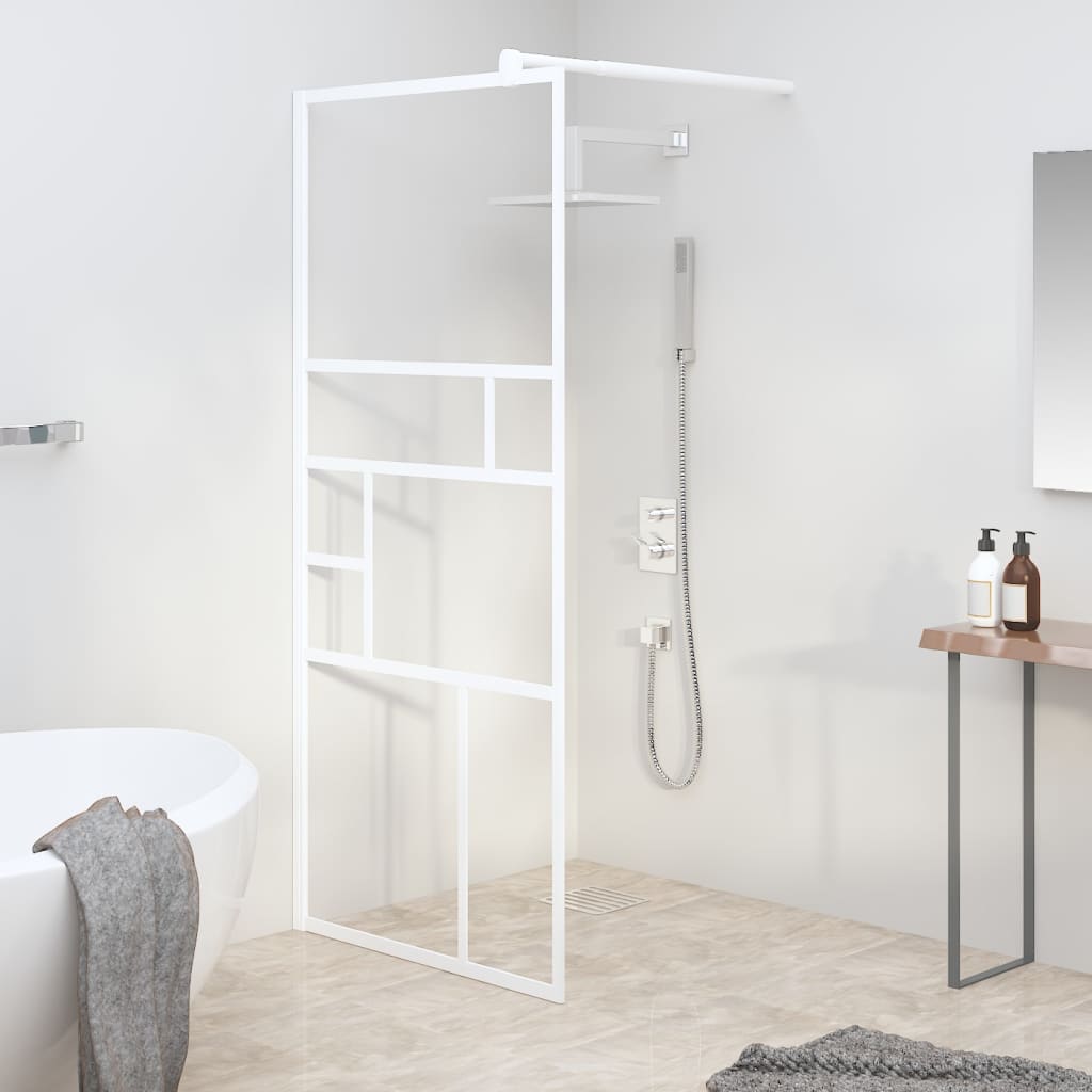 Inloopdouchewand 100x195 cm ESG-glas transparant en zwart